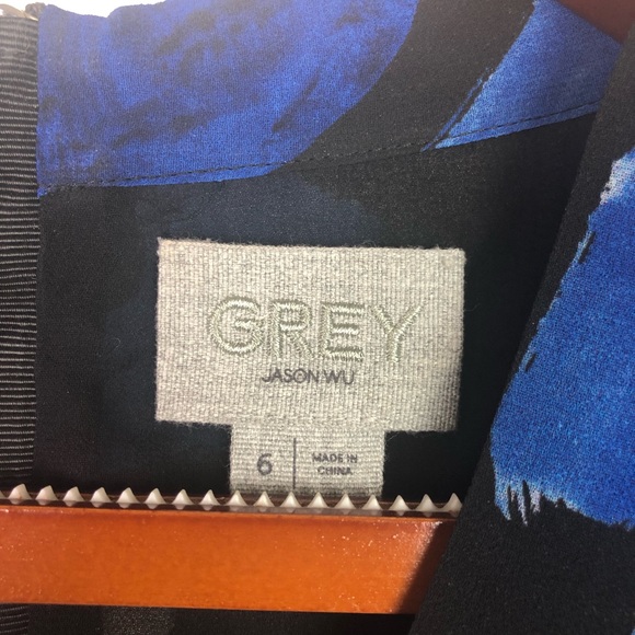 GREY JASON WU Blue 61 Brushstroke Pleated Dress - Picture 3 of 6